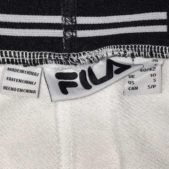 3/$50 FILA ATHLETIC TIE WAIST WHITE BLACK SHORTS - Picture 6 of 8
